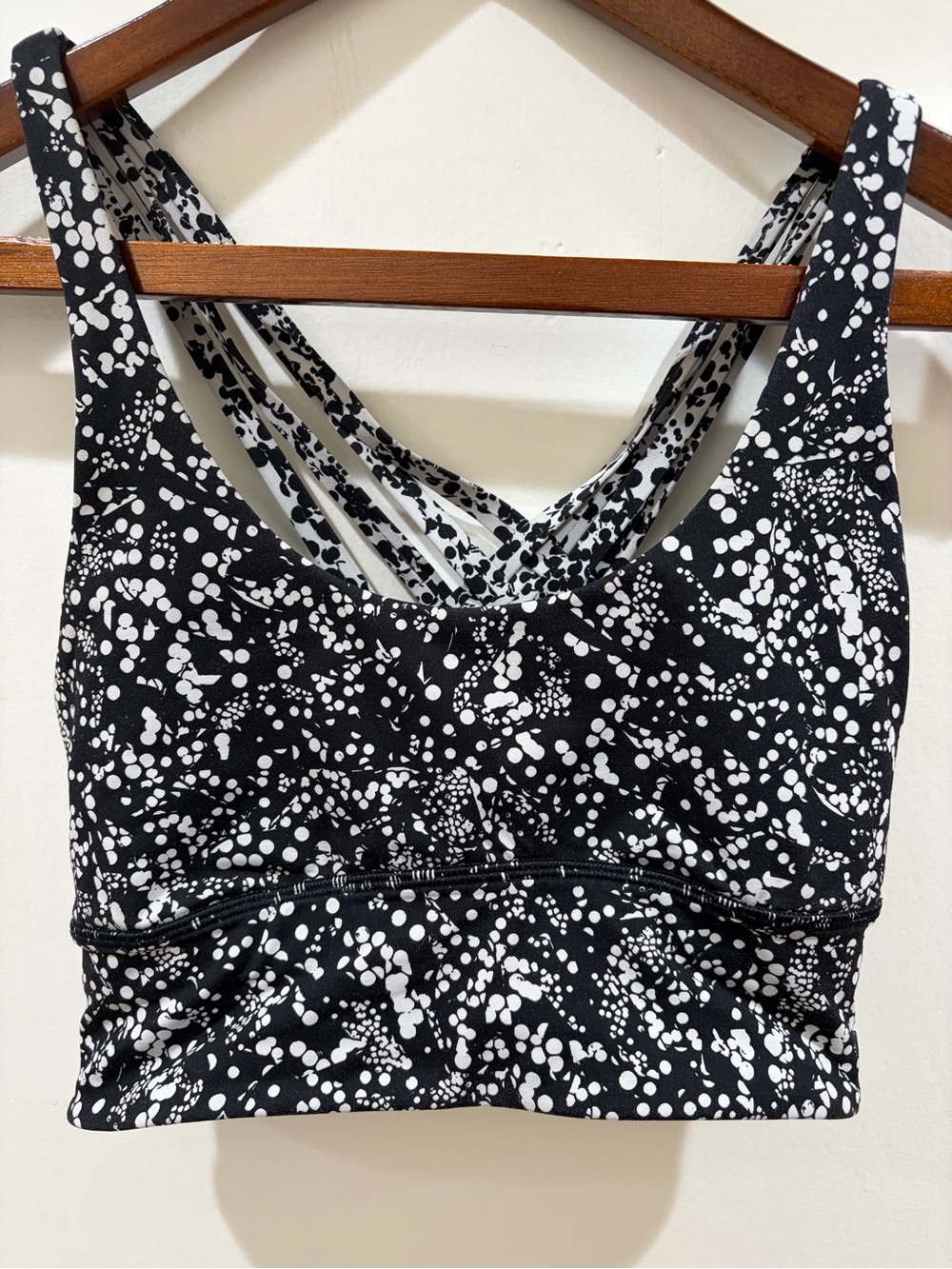 lululemon athletica Black & White polka dot Strappy Sports Bra